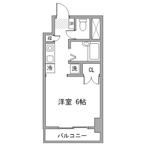 1K Mansion in Nihombashihakozakicho - Chuo-ku Floorplan