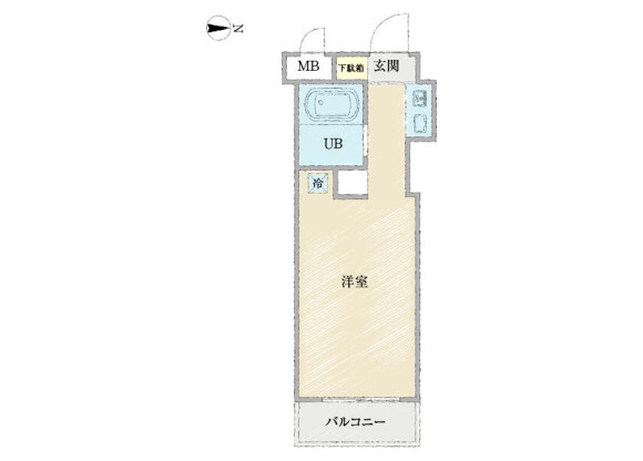 1R Apartment to Buy in Shinagawa-ku Floorplan
