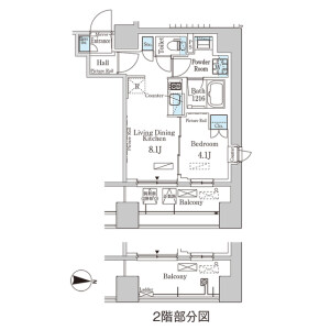 1LDK Mansion in Higashienokicho - Shinjuku-ku Floorplan