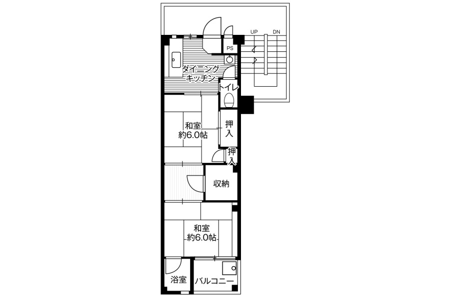 2DK Apartment to Rent in Ageo-shi Floorplan