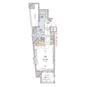 1K Mansion in Kojimachi - Chiyoda-ku Floorplan