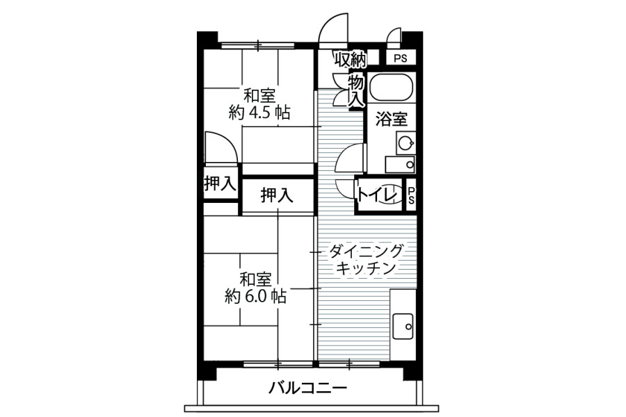 2DK Apartment to Rent in Nishitokyo-shi Floorplan