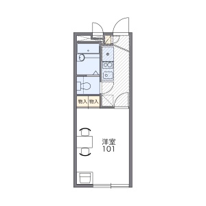 1K Apartment in Kamiokudomi - Sayama-shi Floorplan