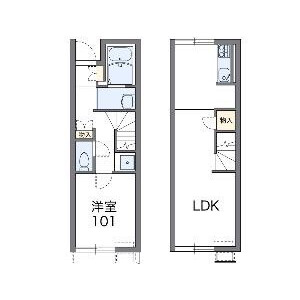 1LDK Apartment in Shimoshiojiri - Ueda-shi Floorplan