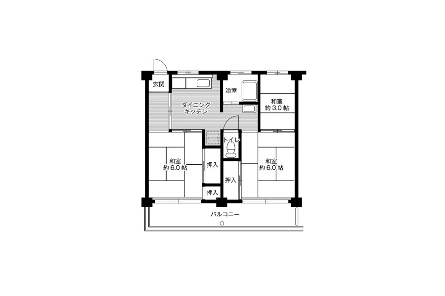 3DK Apartment to Rent in Chita-gun Taketoyo-cho Floorplan