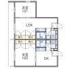 1DK Apartment to Rent in Kurume-shi Floorplan
