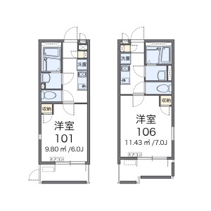 1K Apartment in Nagauracho - Yokosuka-shi Floorplan