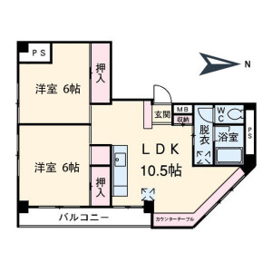 2LDK Mansion in Azumabashi - Sumida-ku Floorplan