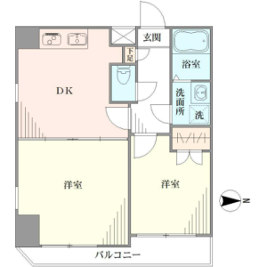 2DK Mansion in Minamidai - Nakano-ku Floorplan