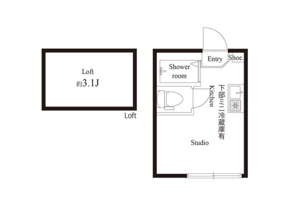 1R Apartment to Rent in Itabashi-ku Floorplan