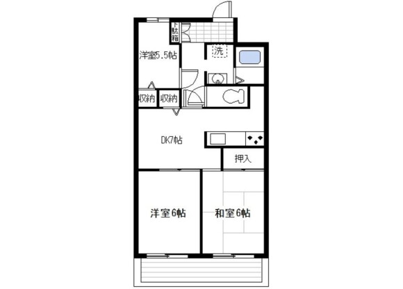 3DK Apartment to Rent in Yokohama-shi Konan-ku Floorplan
