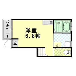 1R Mansion in Motoyamakitamachi - Kobe-shi Higashinada-ku Floorplan
