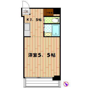 1R {building type} in Eirakucho - Yokohama-shi Minami-ku Floorplan