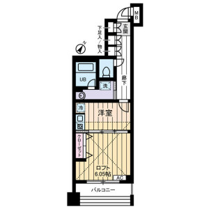 1R Mansion in Chidori - Ota-ku Floorplan