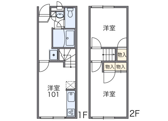 2DK Apartment to Rent in Nukata-gun Kota-cho Floorplan