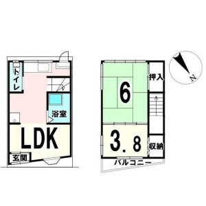 2LDK House in Motoki minamimachi - Adachi-ku Floorplan