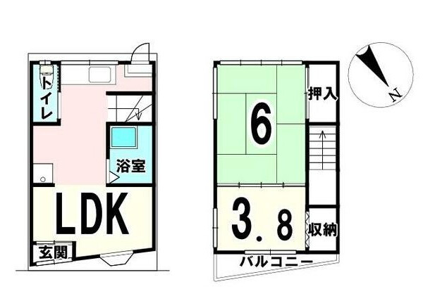 2LDK House to Buy in Adachi-ku Floorplan