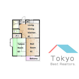2DK Apartment in Nishiochiai - Shinjuku-ku Floorplan