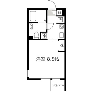 1K Mansion in Nakane - Meguro-ku Floorplan