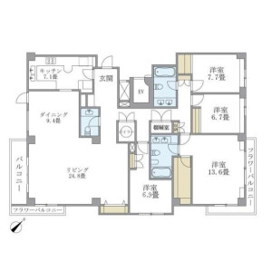 4LDK Mansion in Ebisuminami - Shibuya-ku Floorplan