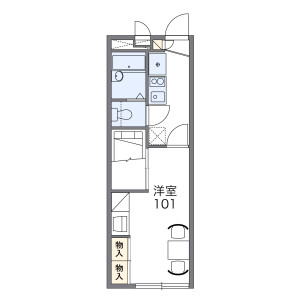 1K Apartment in Miimachi - Kurume-shi Floorplan