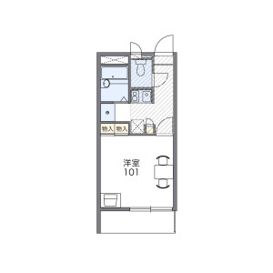 1K Mansion in Miyukicho kamiiwanari - Fukuyama-shi Floorplan