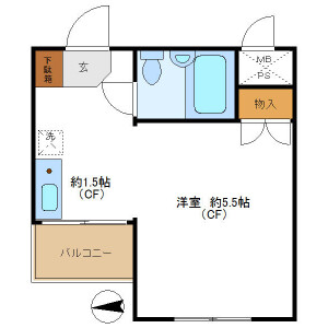 1R {building type} in Yaguchi - Ota-ku Floorplan