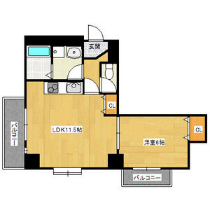 1LDK Mansion in Shibatahondori - Nagoya-shi Minami-ku Floorplan
