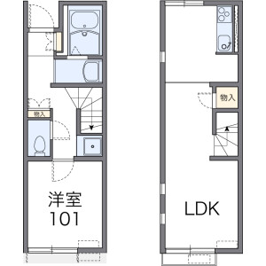 1LDK Apartment in Miyukicho shimoiwanari - Fukuyama-shi Floorplan