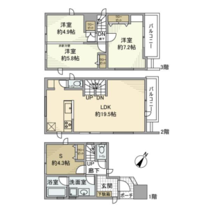 3SLDK House in Hakusan(2-5-chome) - Bunkyo-ku Floorplan