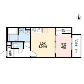 1LDK Mansion in Higashiimazato - Osaka-shi Higashinari-ku Floorplan