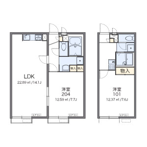 1K Apartment in Kitamikunigaokacho - Sakai-shi Sakai-ku Floorplan