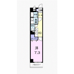 1K Mansion in Fujimachi - Nishitokyo-shi Floorplan