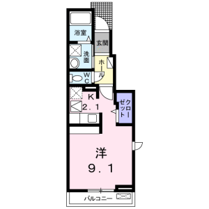 1K Apartment in Nakamuracho - Kofu-shi Floorplan