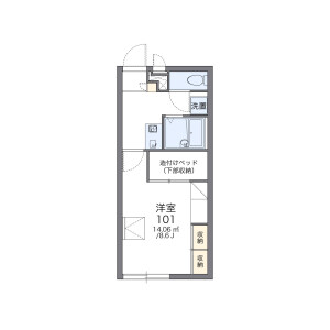 1K Apartment in Tamura - Fukuoka-shi Sawara-ku Floorplan