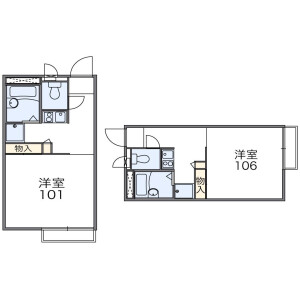 1K Apartment in Akitsucho - Higashimurayama-shi Floorplan