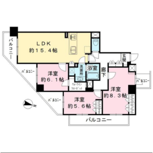 3LDK {building type} in Yakumo - Meguro-ku Floorplan