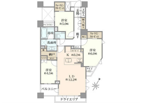 3SLDK Apartment to Buy in Nakano-ku Floorplan
