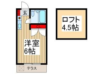 1R Apartment to Rent in Fujimino-shi Floorplan