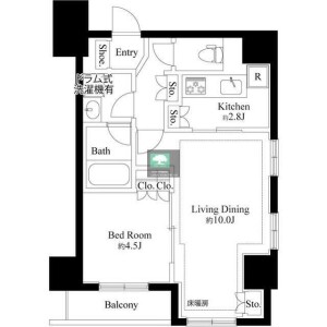 1LDK Mansion in Ginza - Chuo-ku Floorplan