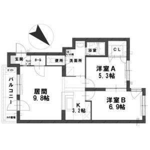 2LDK Apartment in Sakaedori - Sapporo-shi Shiroishi-ku Floorplan