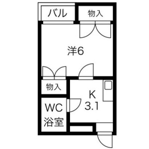 1K Mansion in Komagawa - Osaka-shi Higashisumiyoshi-ku Floorplan