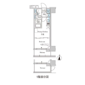 1DK Mansion in Honjo - Sumida-ku Floorplan