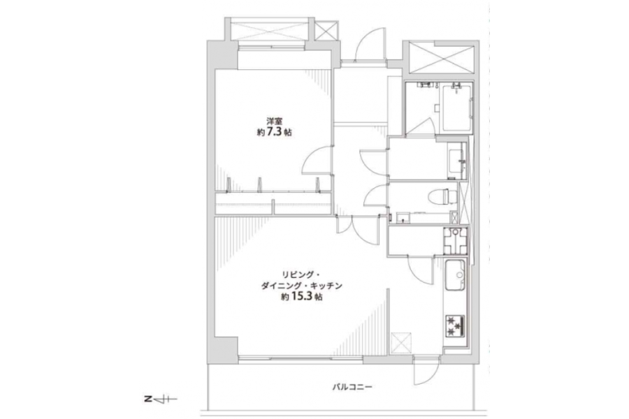 1LDK Apartment to Buy in Kyoto-shi Kamigyo-ku Floorplan