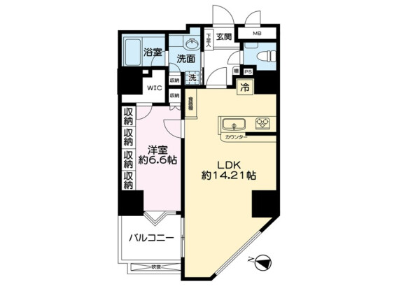 1SLDK Apartment to Buy in Shibuya-ku Floorplan