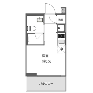 1R Mansion in Nakameguro - Meguro-ku Floorplan