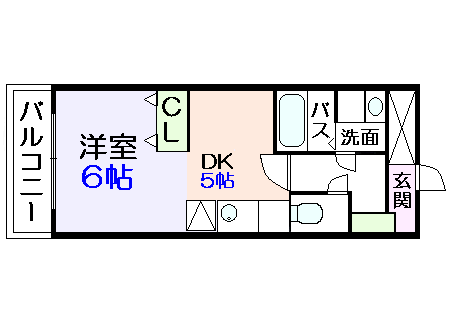 1DK Apartment to Rent in Edogawa-ku Floorplan