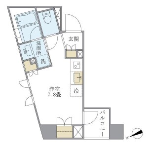 1R Mansion in Shintomi - Chuo-ku Floorplan