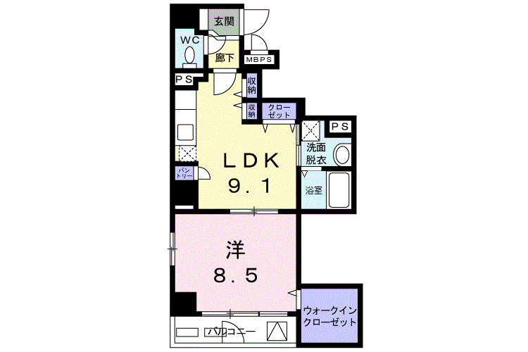 1LDK Apartment to Rent in Arakawa-ku Floorplan