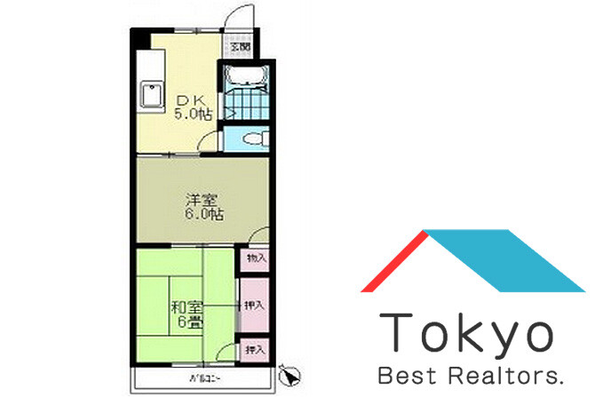 2K Apartment to Rent in Musashino-shi Floorplan